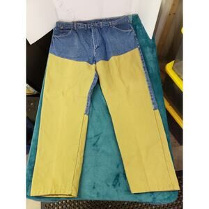 Vintage Wrangler Jeans Size 46x32 Rugged Wear Mens Blue Straight Cotton USA NWT